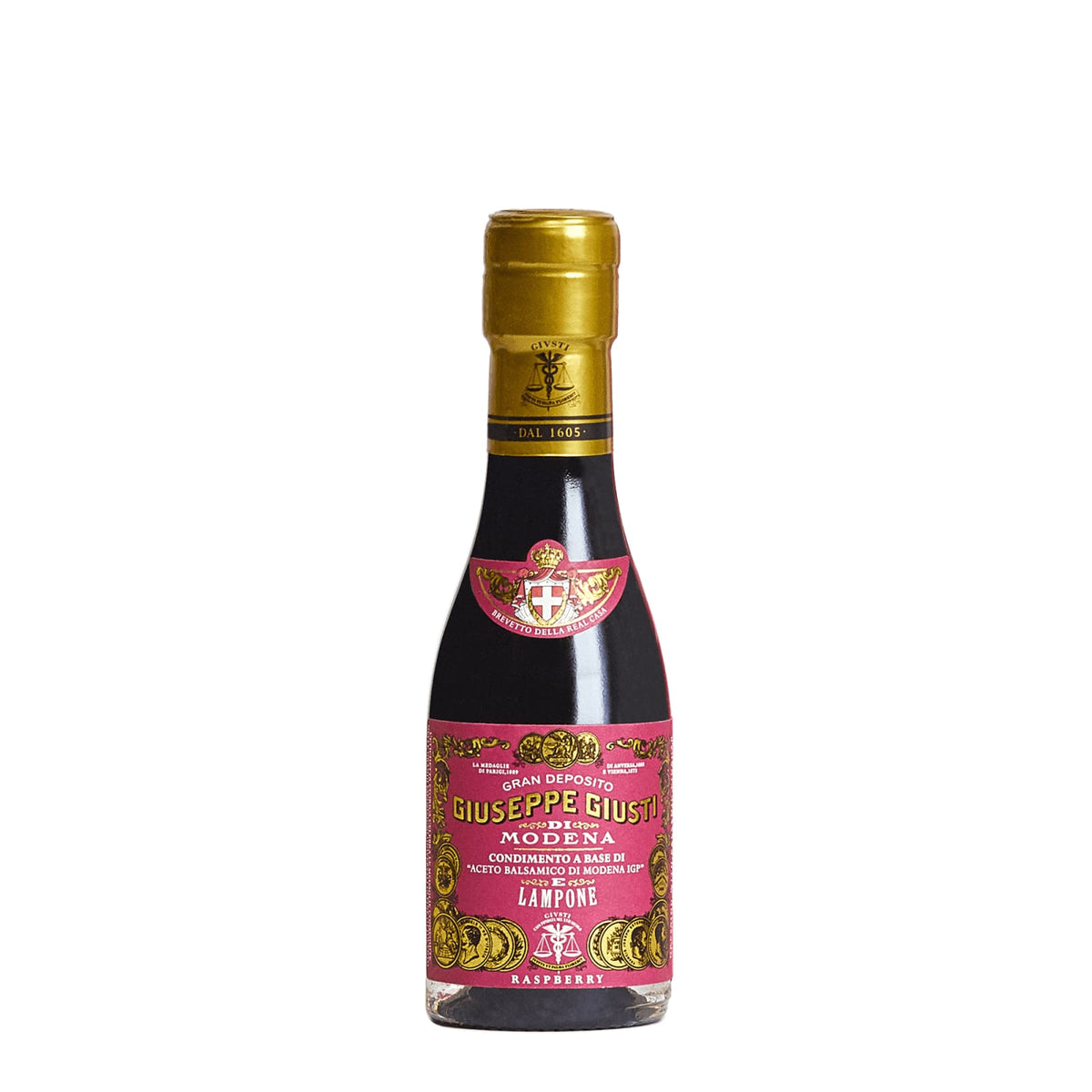 Giusti balsamico lagret i 10 år med bringebær, 100 ml flaske